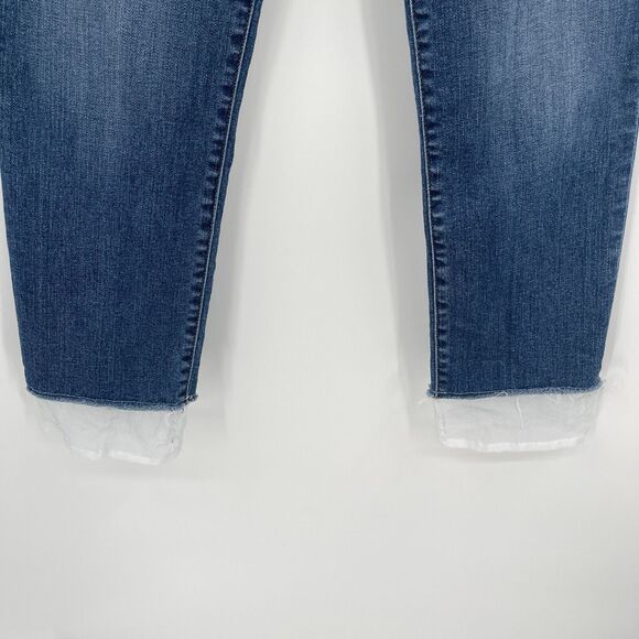 J Brand Womens Jeans Blue Size 27 Ruby Cropped Cigarette Gossamer Mesh Hem Denim - Picture 4 of 10